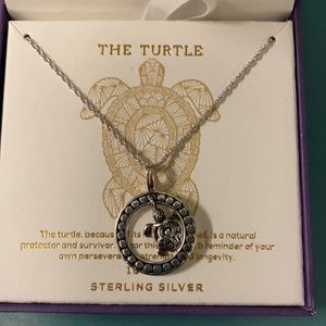 Sterling silver turtle necklace